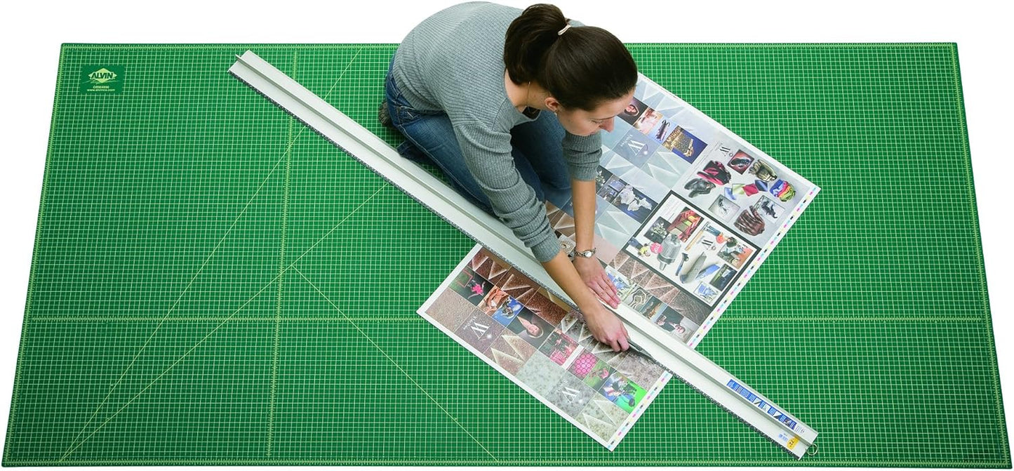 ALVIN GBM Self-Healing Cutting Mat 48 x 96 inch | Double-Sided Green/Black | 5-Layer Gridded Surface for Arts, Crafts and Sewing - Model GBM4896