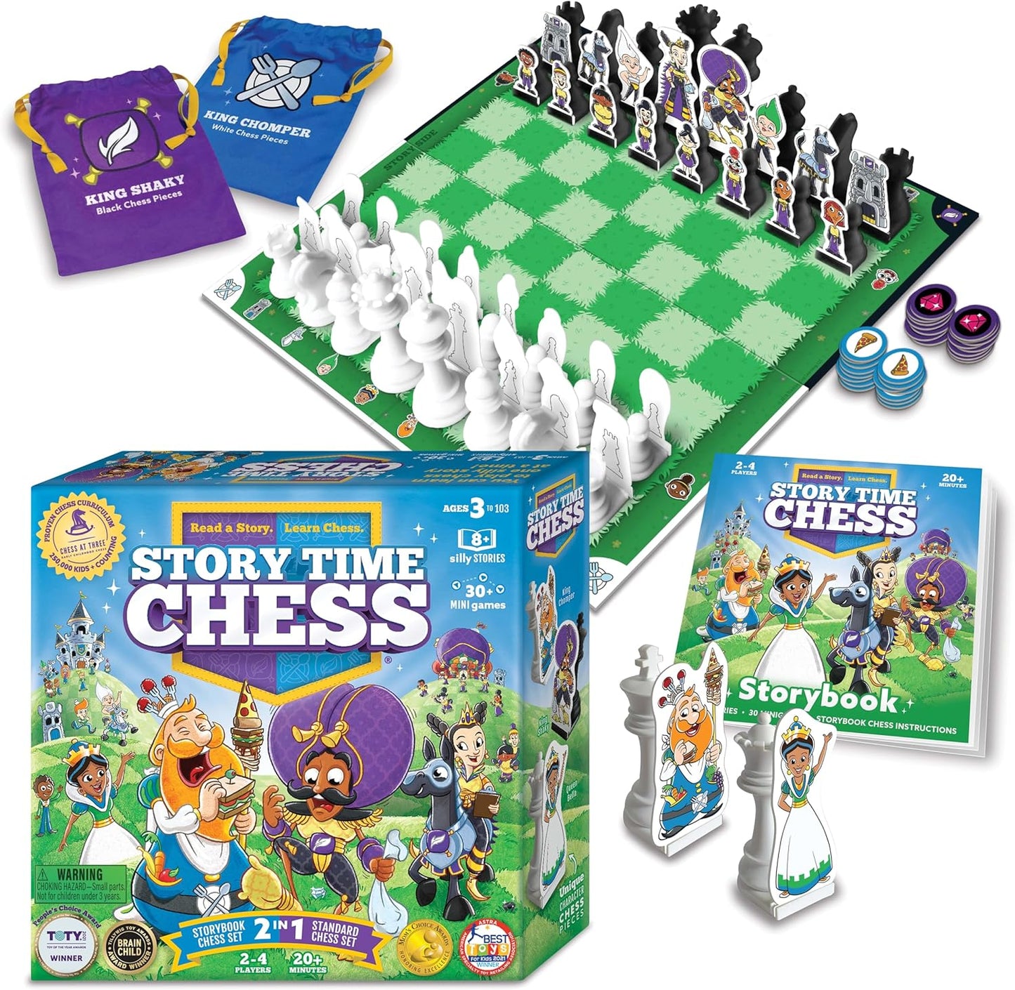 Story Time Chess - Chess Sets for Kids, Kids Chess Set, Chess Game Toddlers, Learning Games for Kids, Chess Sets for Boys & Girls