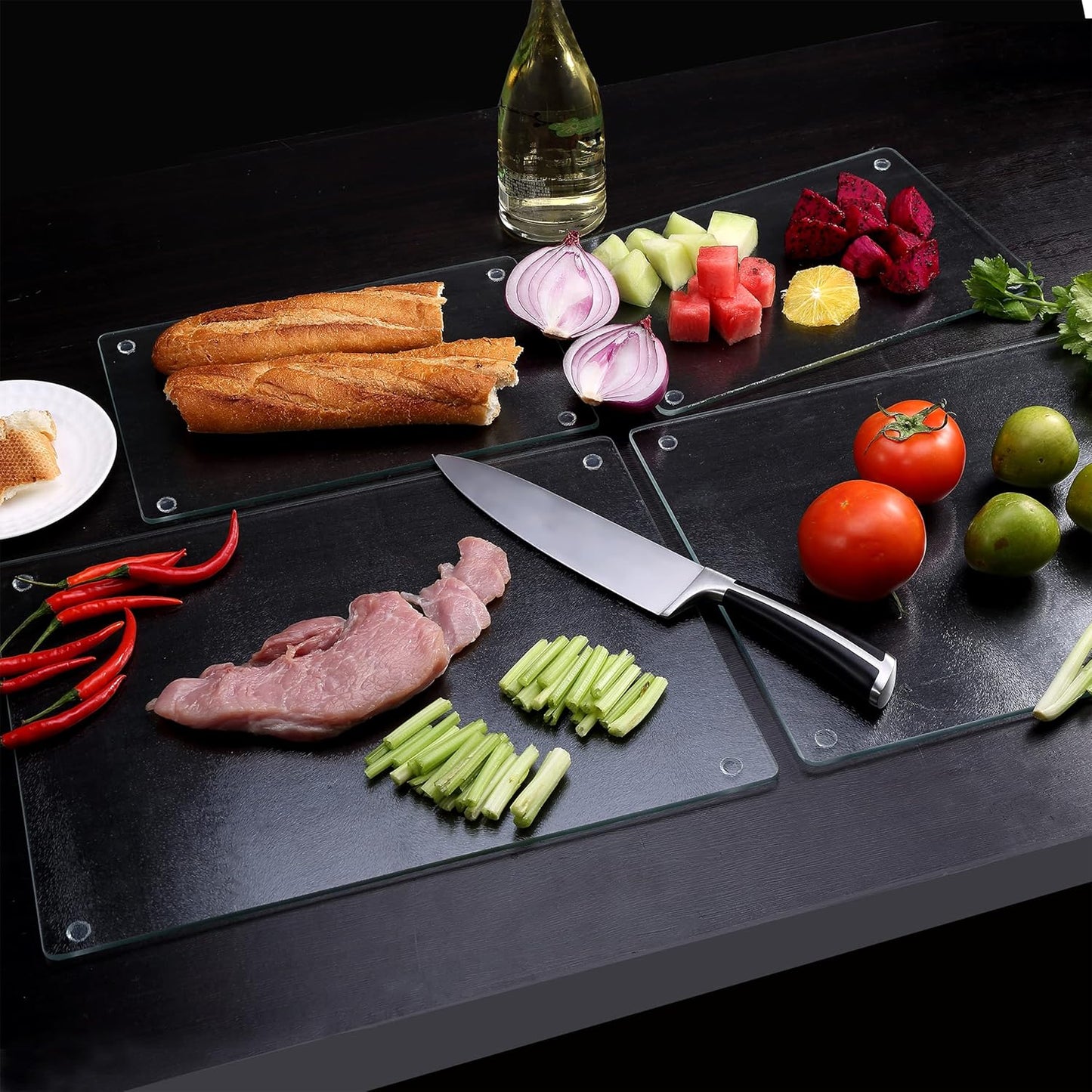 Murrey Home Glass Cutting Board for Kitchen Counter, Tempered Glass Chopping Boards Dishwasher Safe, Small Clear Countertop Tray, Scratch Resistant, Heat Resistant, Non Toxic, Frosted, 20"x16"