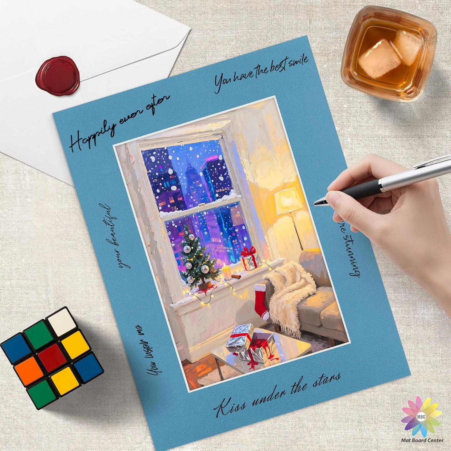 Mat Board Center, 12X16 Mix Color Mats for 8X12 Pictures - Acid Free, 4-Ply Thickness, White Core, Bevel Cut - for Artworks, Photos, Framing - Pack of 12