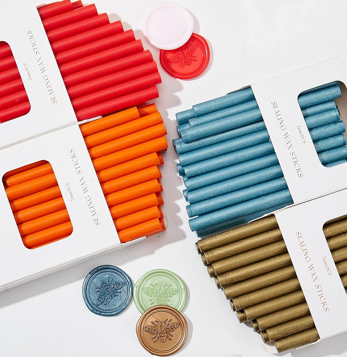 Wax Seal Sticks Bronze, ONWINPOR 20pcs Glue Gun Wax Sealing Sticks for Wax Seal Stamp, Bronze Gold Mini Wax Gun Sticks Suit to 0.28'' Glue Gun, Wedding Invitations, Envelope (Copper)