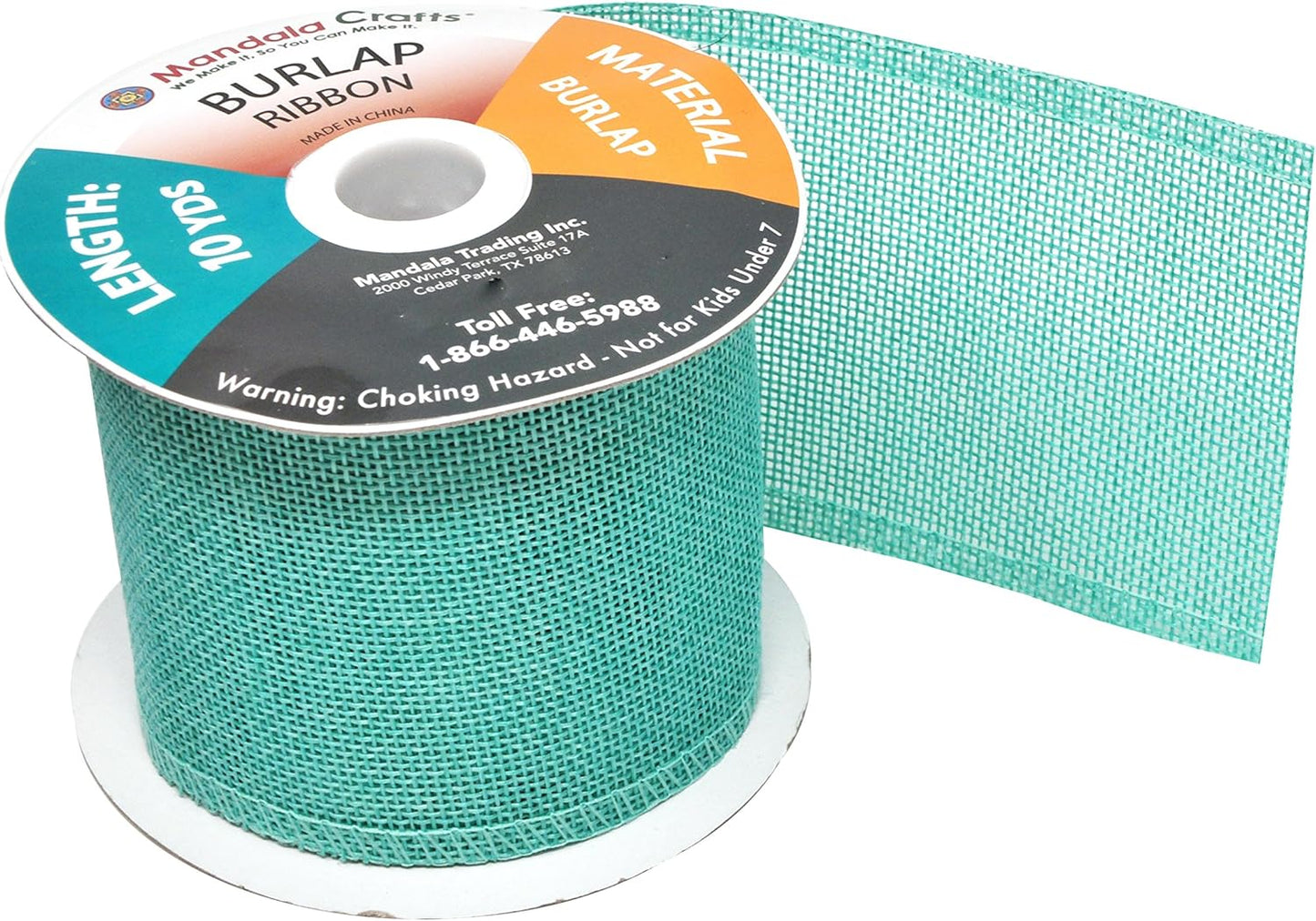 Mandala Crafts Turquoise Burlap Ribbon 3 Inches Wide Jute Ribbons for Crafts - 20 Yds Roll Rustic Burlap Wrap Trim Ribbons for Wreaths Bows Wedding Party Decoration