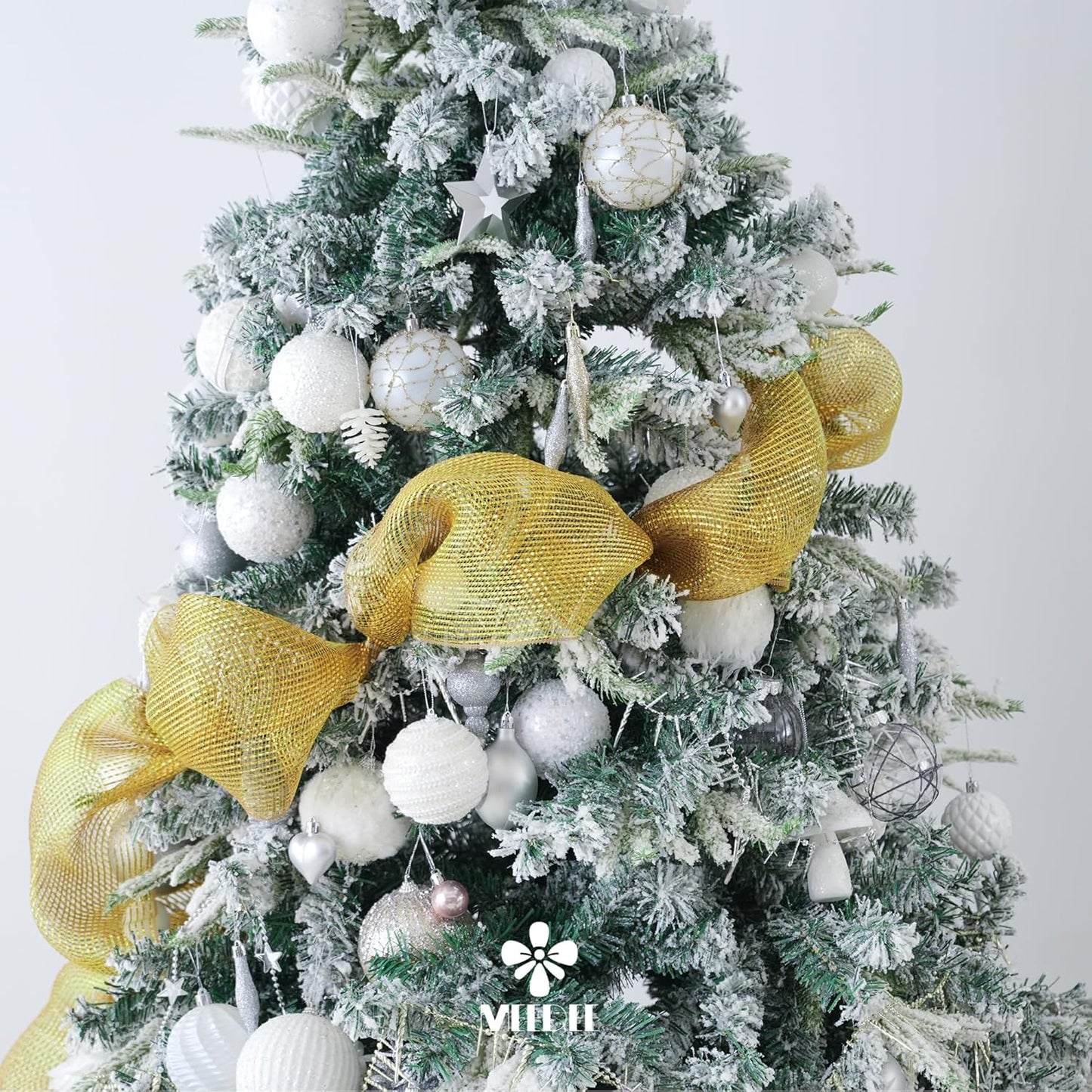 MEEDEE Gold Deco Mesh - 10 Inch Wide Antique Gold Foil Metallic Mesh Fabric for Christmas Tree, Wreaths, Garland, Gift Wrapping, Bows Making (30 Feet)