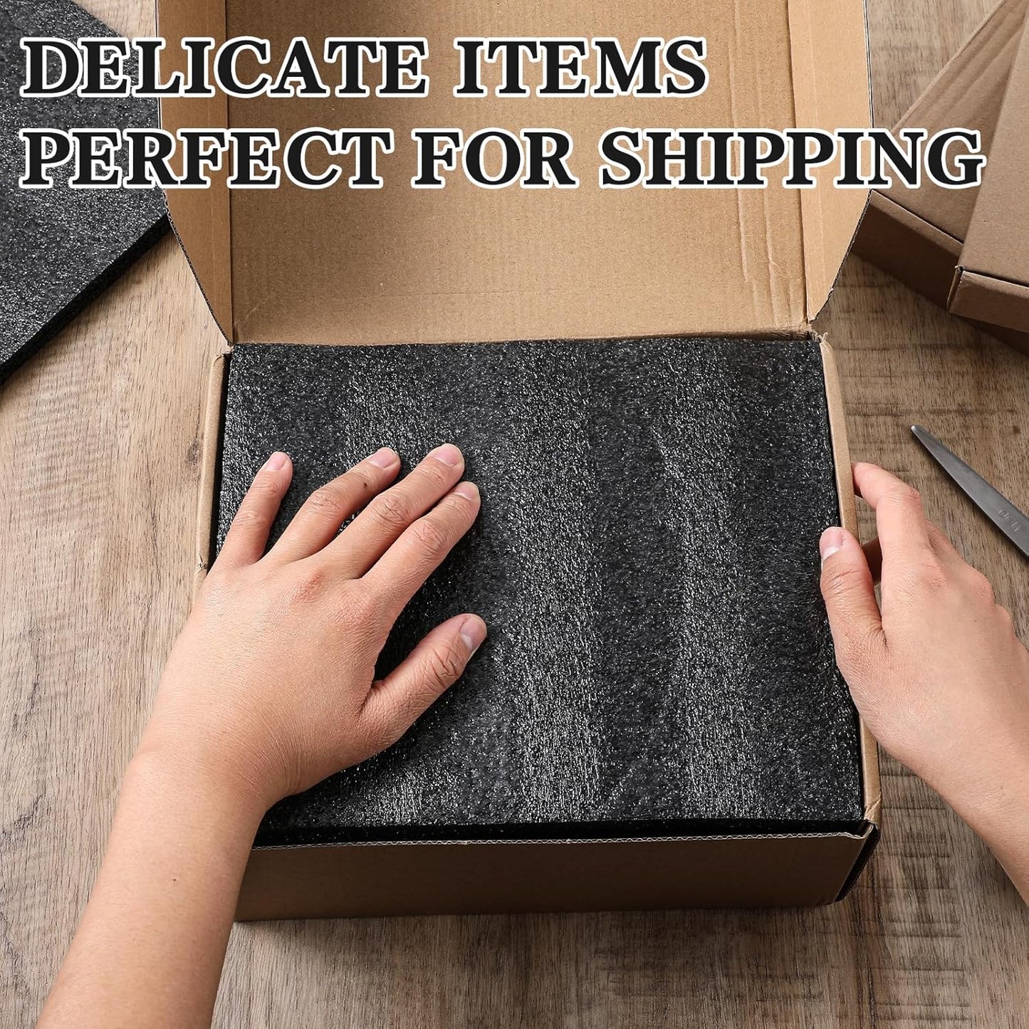 15 Pcs 12" x 8" x 0.5" Polyethylene Foam Thick Foam Sheet Firm Black Foam Padding PE Foam Packing Foam Pieces for Craft Shipping Moving