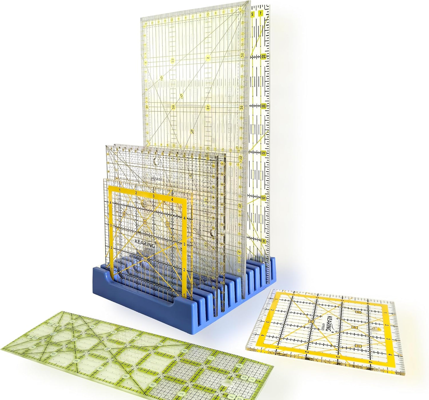 Storage Rack for Quilting Rulers, 12 Slot Ruler Holder Organizer and Storage (1-Pack)