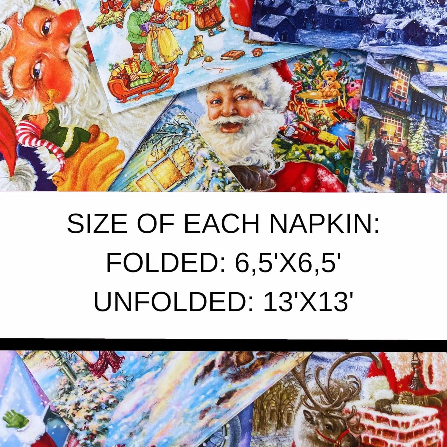 Keep Unique Mystery Pack Decoupage Paper Napkins, 20-ct Assorted Surprise Napkins, Decorative Napkins Christmas for Art Craft Junk Journal, 20 Different Designs