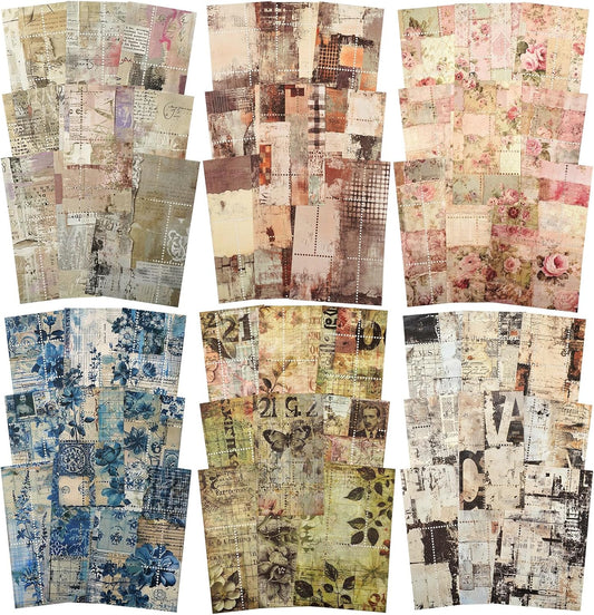 Vintage Perforated Paper Set, 60PCS Retro Ephemera for Scrapbooking Journaling Collage Planner DIY Craft