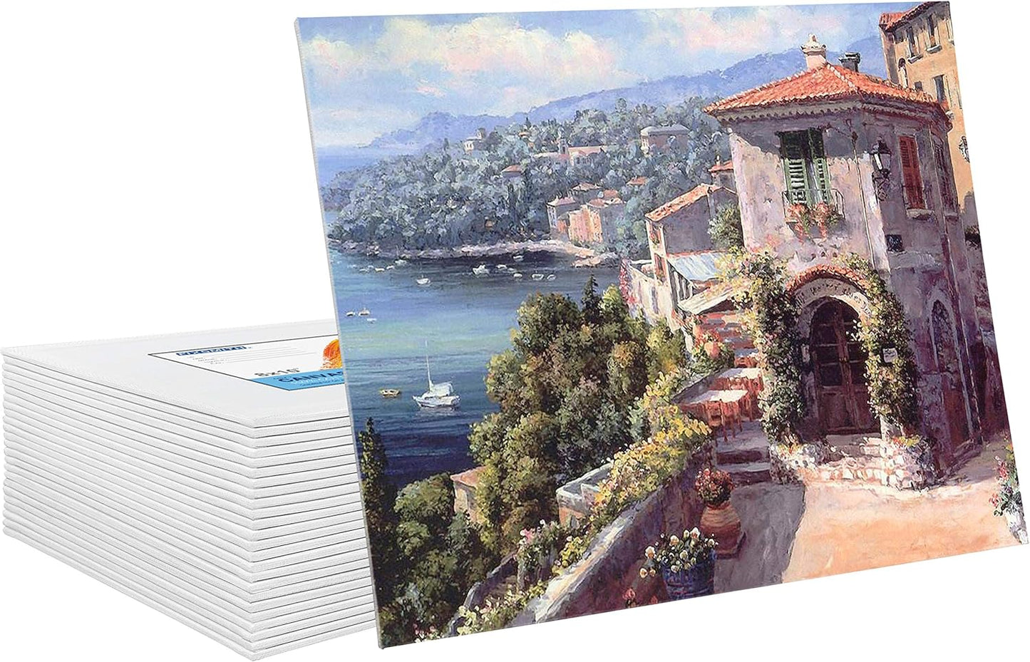 FIXSMITH Canvas Boards for Painting 8x10 Inch, Super Value 24 Pack Paint Canvases, White Blank Canvas Panels, 100% Cotton Primed, Painting Art Supplies