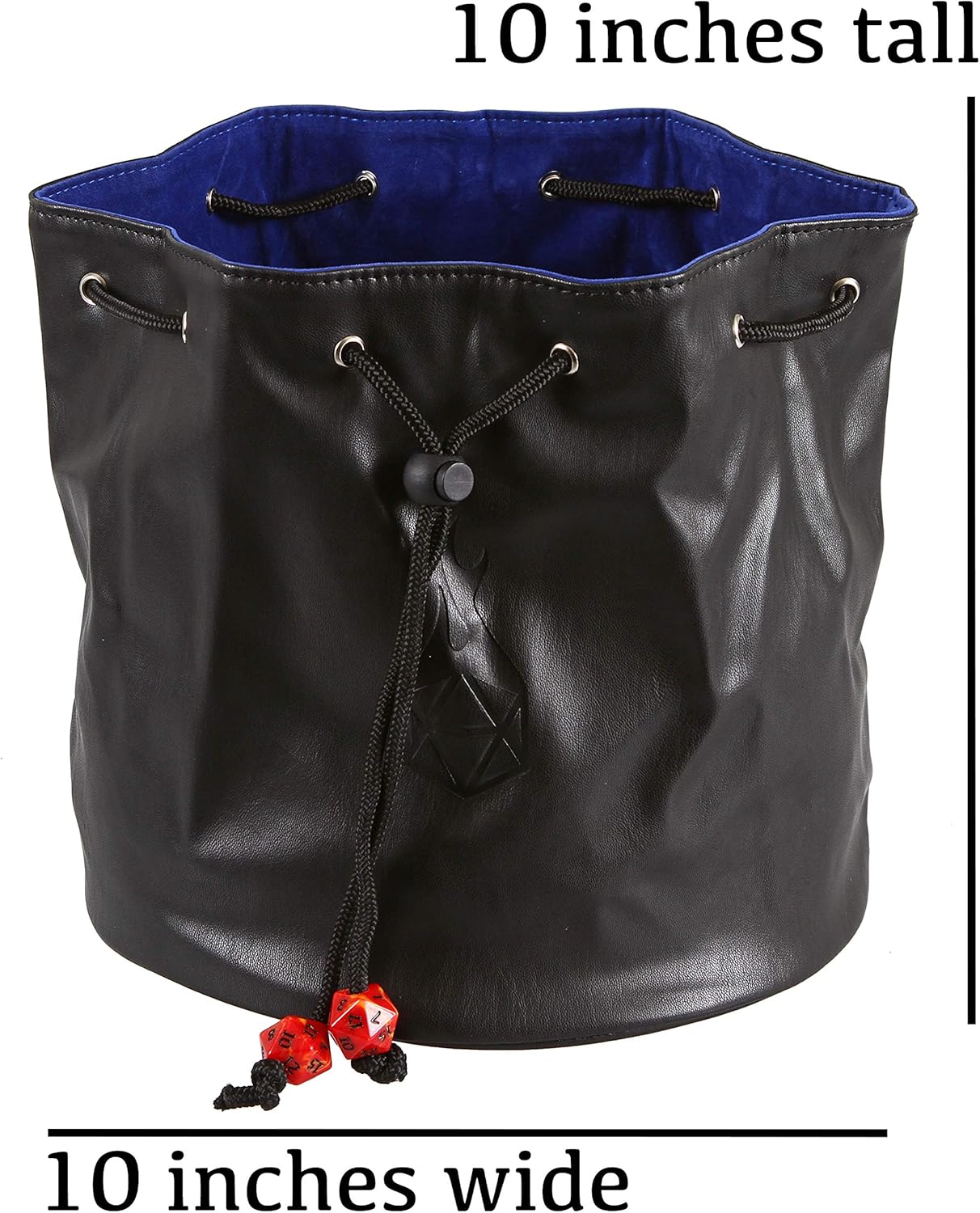 Forged Dice Co. Pouch of The Endless Hoard Dice Bag - Holds Over 1,000 Polyhedral Dice - Dice Storage Bag with 7 Pockets - Perfect for Bulk Dice - Black/Blue