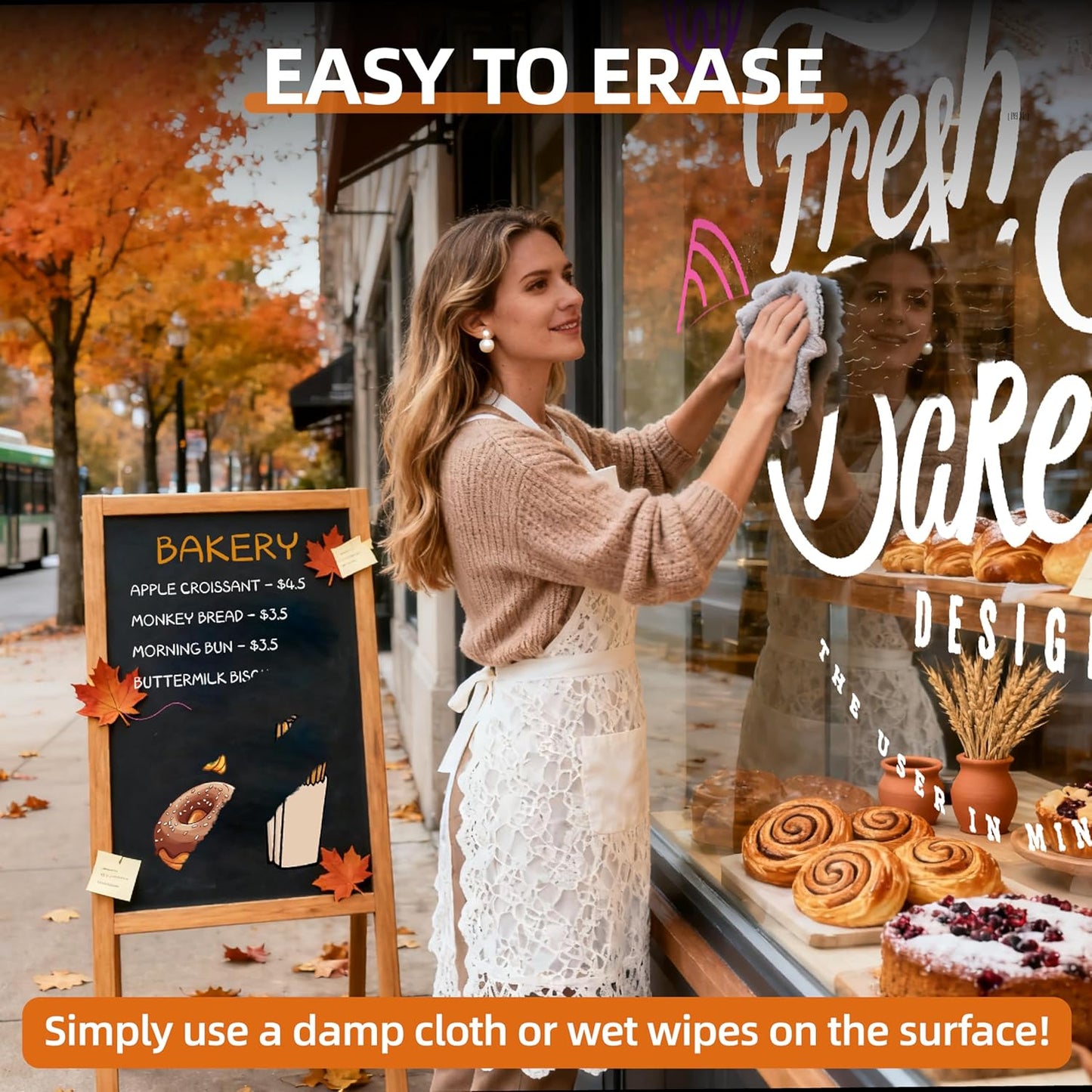 WUO Window Chalk Markers,12 Colors Car Markers,10mm 3-In-1 Jumbo Wide Nib, Dust-Free & Non-Toxic - Erasable Blackboards Marker For Rock Painting, Poster, Stone, Ceramic, Glass