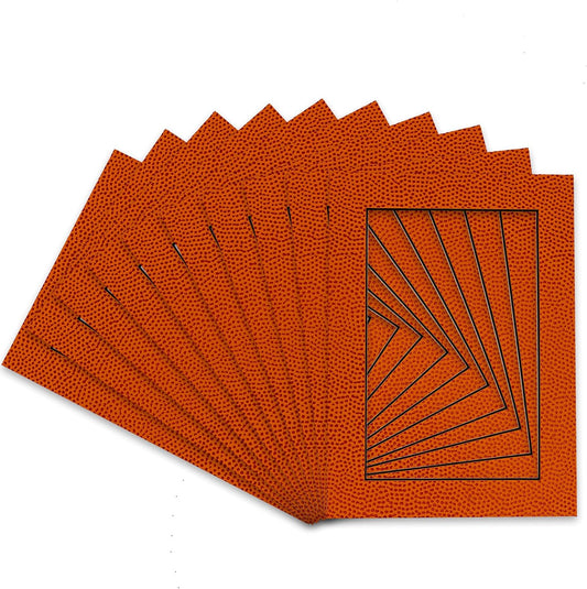 Pack of TEN 8x10 Mats Bevel Cut for 6x8 Photos - Acid Free Basketball Texture Precut Matboards For Pictures, Photos, Framing - 4-ply Thickness