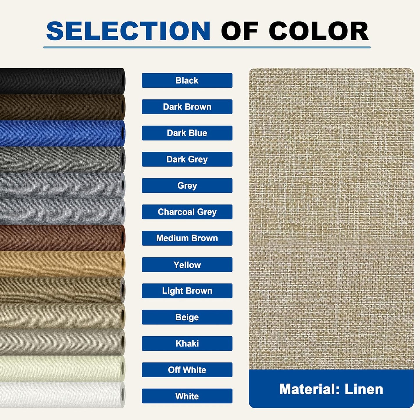 KING MOUNTAIN Linen Repair Patches, Self-Adhesive Linen Fabric Patches, 4 X 63 inch Extra Size, Multi Color, Can be Used for Linen Sofa Repair and Linen Clothes Repair (Cocoa Color)