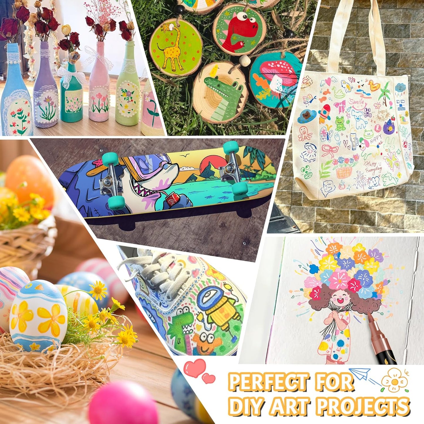 72 Colors Acrylic Paint Pens, 36 Pack Dual Tip Acrylic Paint Pens Markers for Rock Painting, Wood, Stone, Canvas, Ceramic, Glass Surfaces, DIY Crafting & Art Supplies