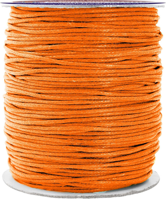 Mandala Crafts 1.5mm 109 Yards Orange Cotton Waxed Cord for Jewelry Making Bracelet Cord Waxed String - Beading String Thread Jewelry Cords for Necklaces String