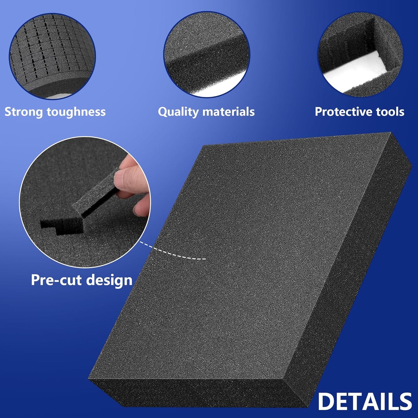 DECOHS 6 Pcs Pick Apart Foam Insert - 2 Size Pick and Pluck Sheets - Pre Cubed Pads for Cases, Toolbox, Game Box, Camera Storage Drawer