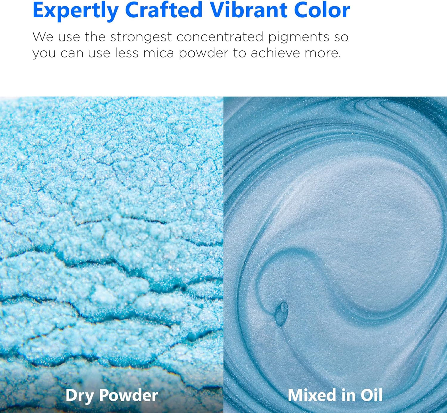 Rolio Premium Mica Powder - Electric Blue (50G / 1.76oz) - 1 Jar of Blue Pigment Powder for Epoxy Resin, Dye, Soap Making, Nail Polish, Paint, Candle Making, Bath Bombs, Slime