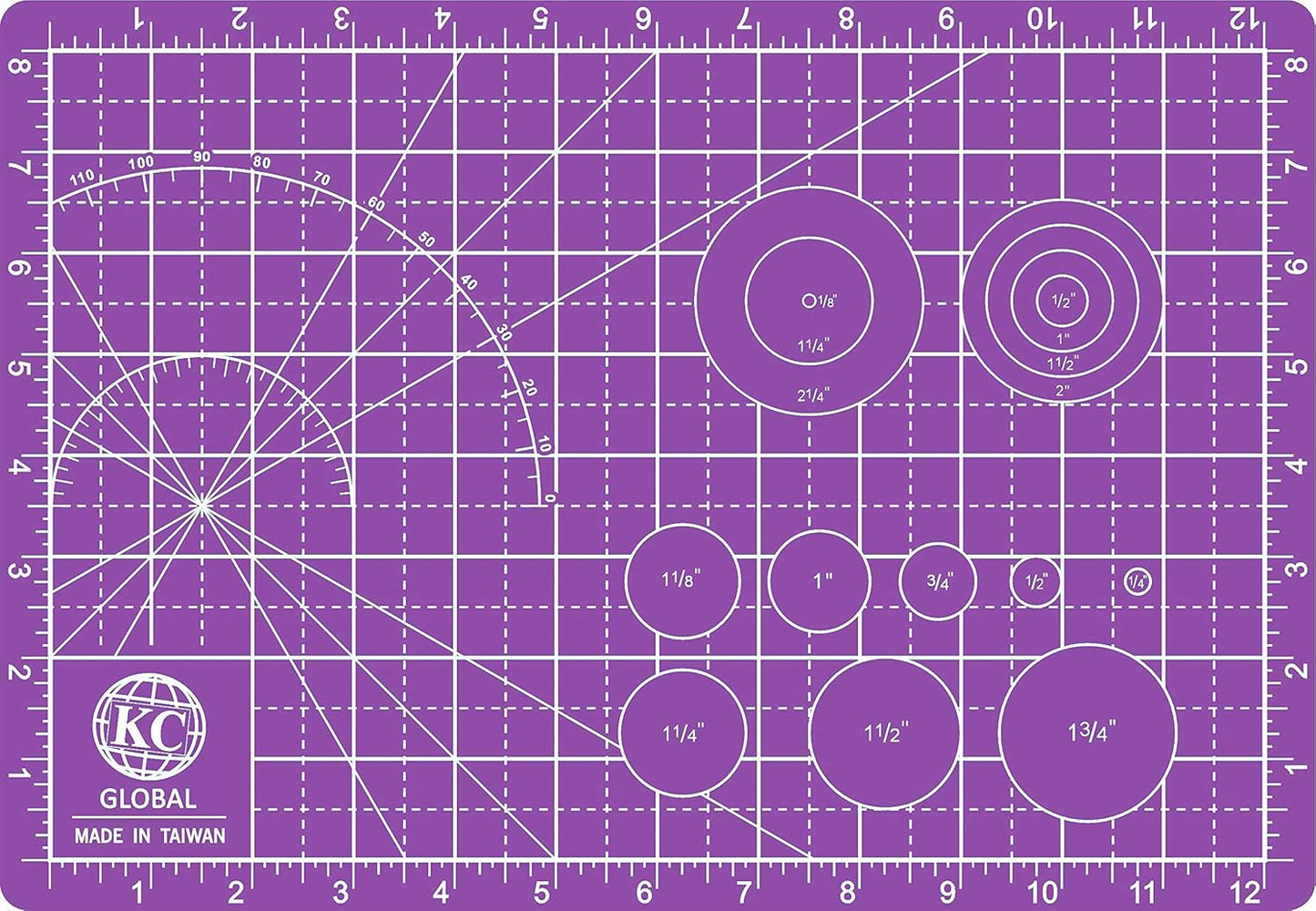 KC GLOBAL A4 (13"x9") Professional Grade Self-Healing Cutting Mat (Purple) - Odor-Free, Double-Sided, Eco-Friendly, Non-Slip, Premium Desk mat for DIY, Crafting, Model Building and Art Projects