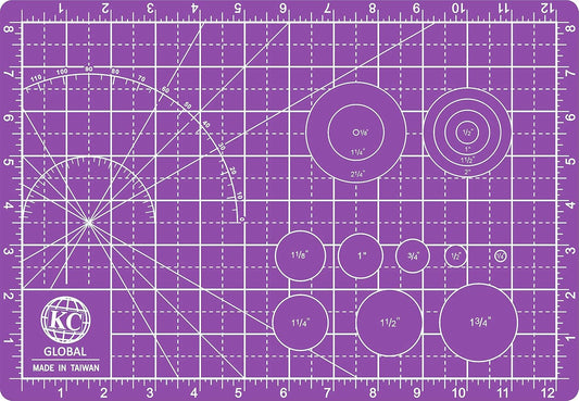 KC GLOBAL A4 (13"x9") Professional Grade Self-Healing Cutting Mat (Purple) - Odor-Free, Double-Sided, Eco-Friendly, Non-Slip, Premium Desk mat for DIY, Crafting, Model Building and Art Projects