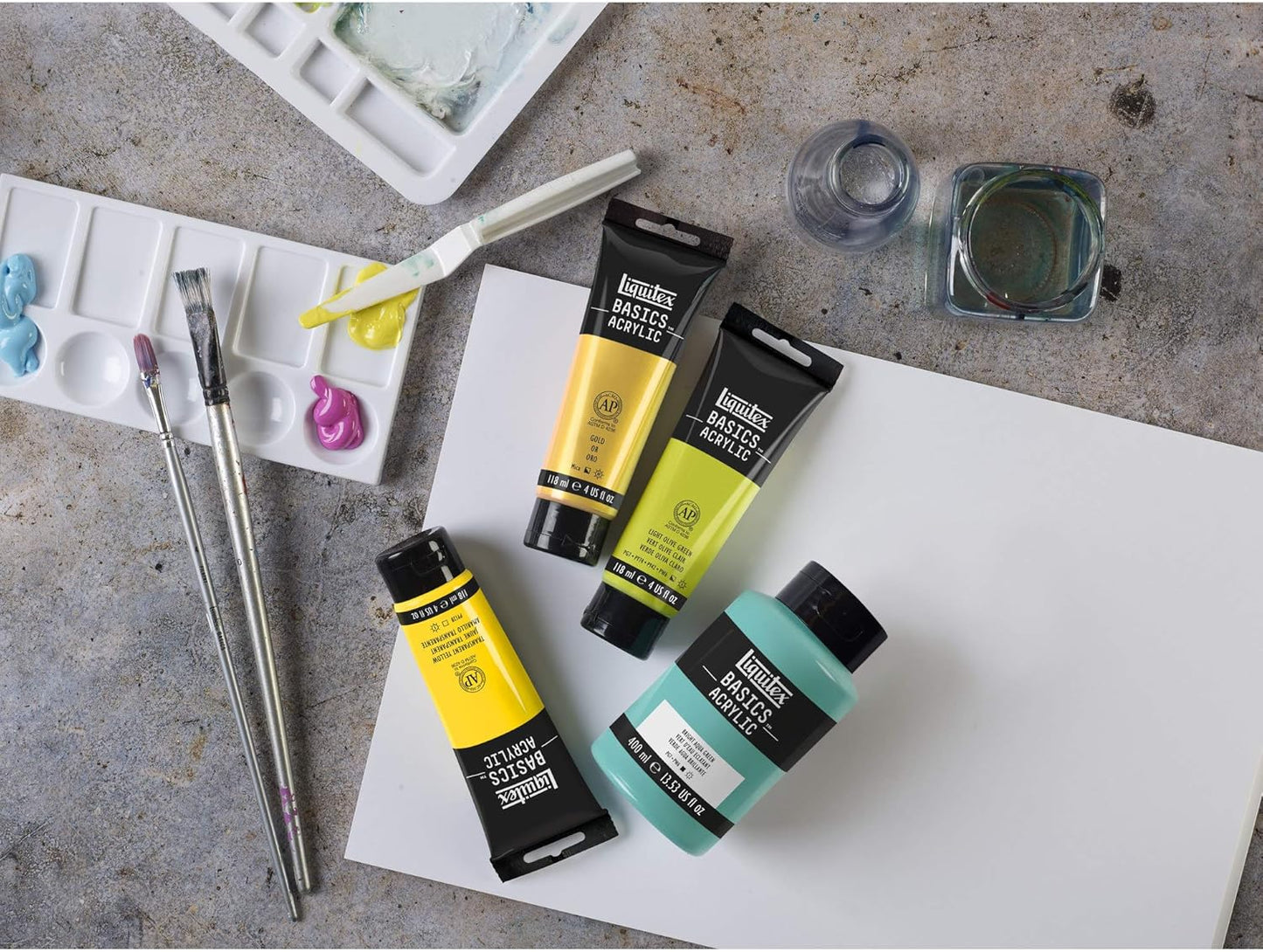 Liquitex BASICS Acrylic Paint, 400ml (13.5-oz) Bottle, Primary Yellow