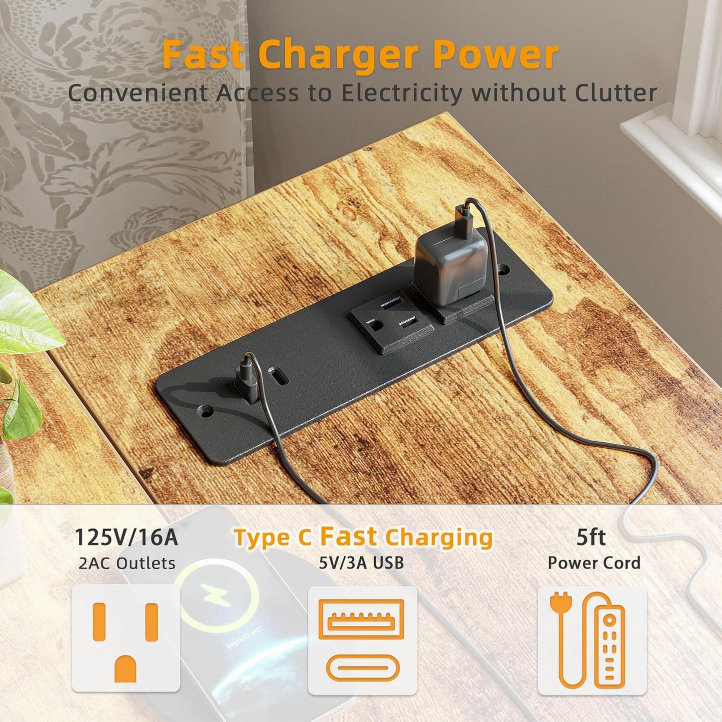 TIQLAB L Shaped Computer Desk with Power Outlets, 55 Inch Small Corner Desk with Reversible Shelves, Gaming Desk Computer Table Study Writing Desk for Home Office Small Space, Rustic Brown