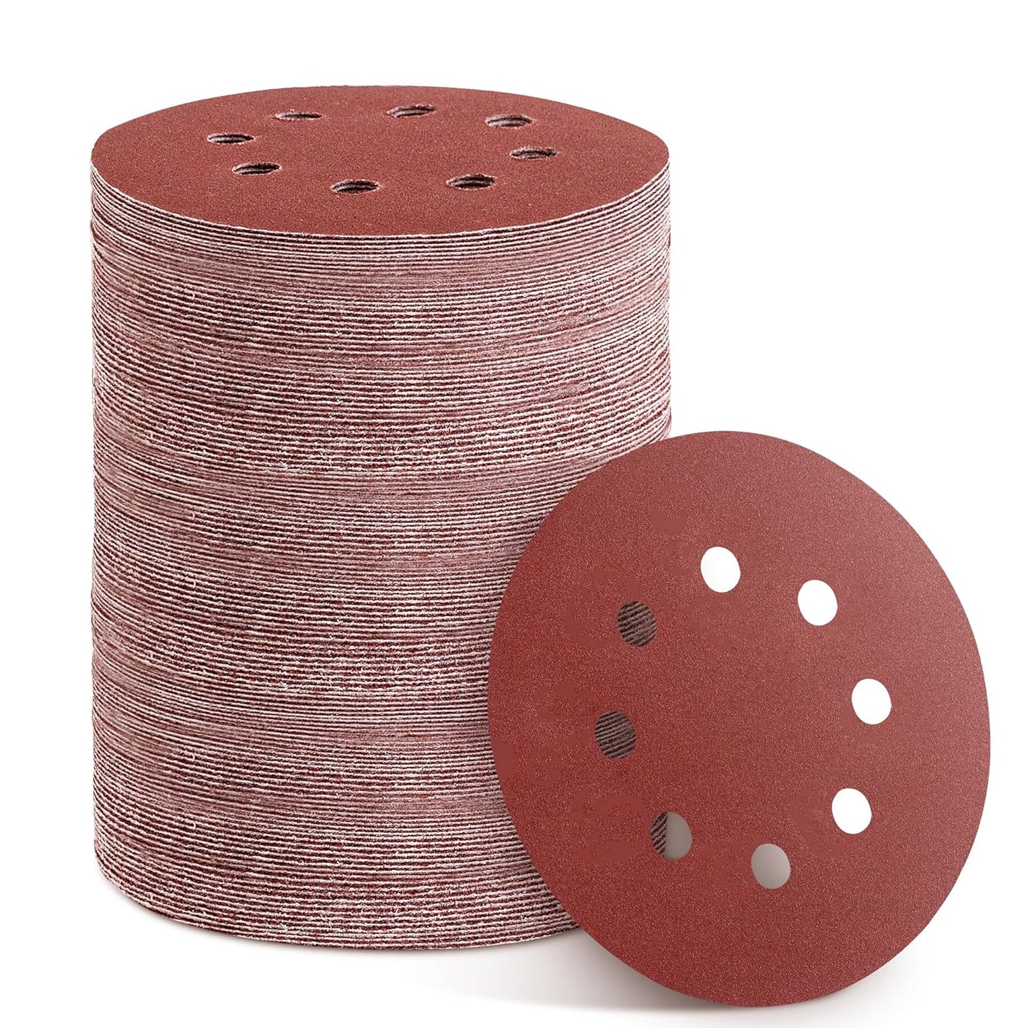 150pcs 240 Grit Sanding Discs, 5-Inch 8-Hole Sandpaper, for Woodworking or Automotive