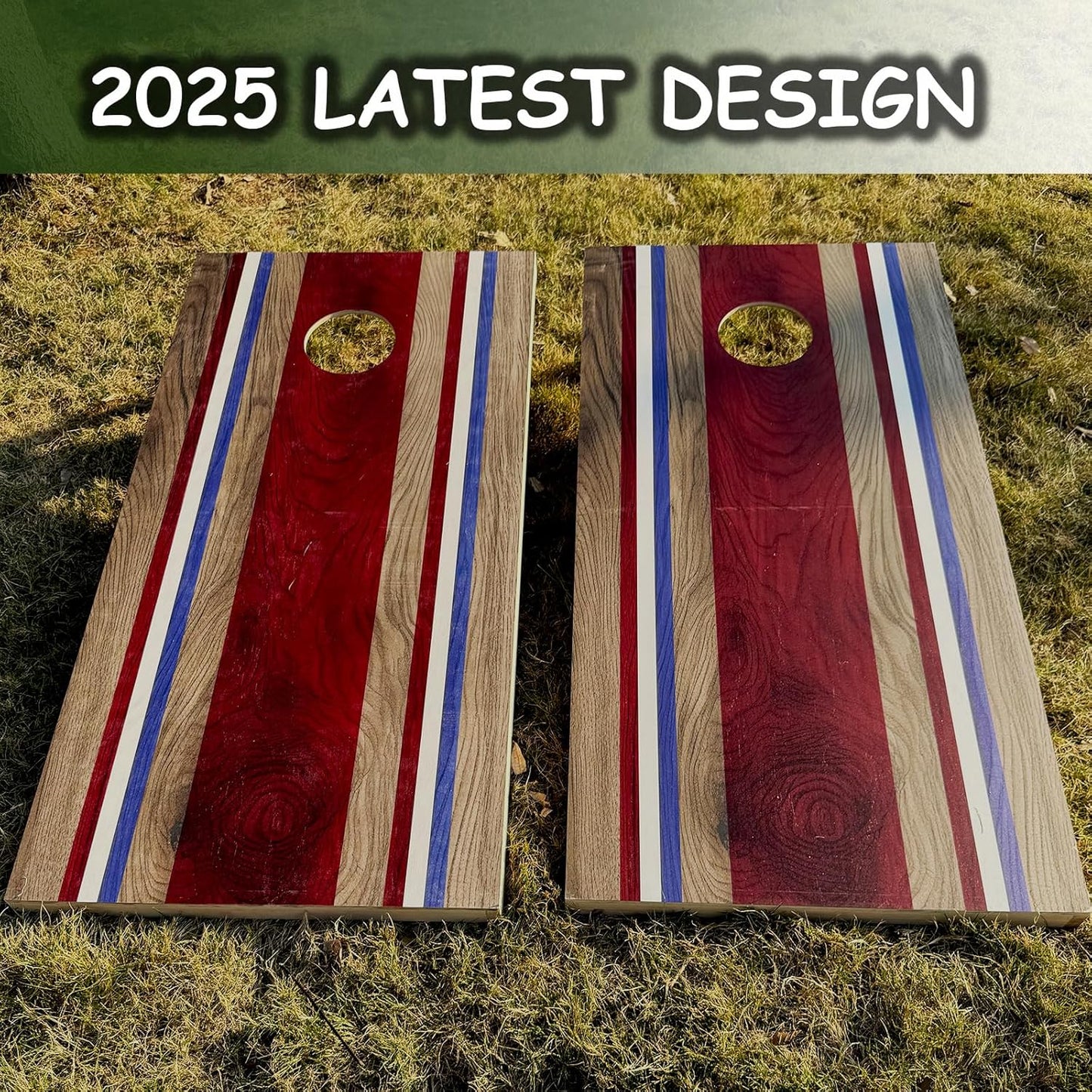 4×2FT Cornhole Board Set,Wooden Corn Hole Games for Adults Bean Bag Toss Game Set, with Corn Hole Bags Set 8,2 Cornhole Boards and a Carrying Case for Wedding/Party/Outdoor/Hiking/Yard