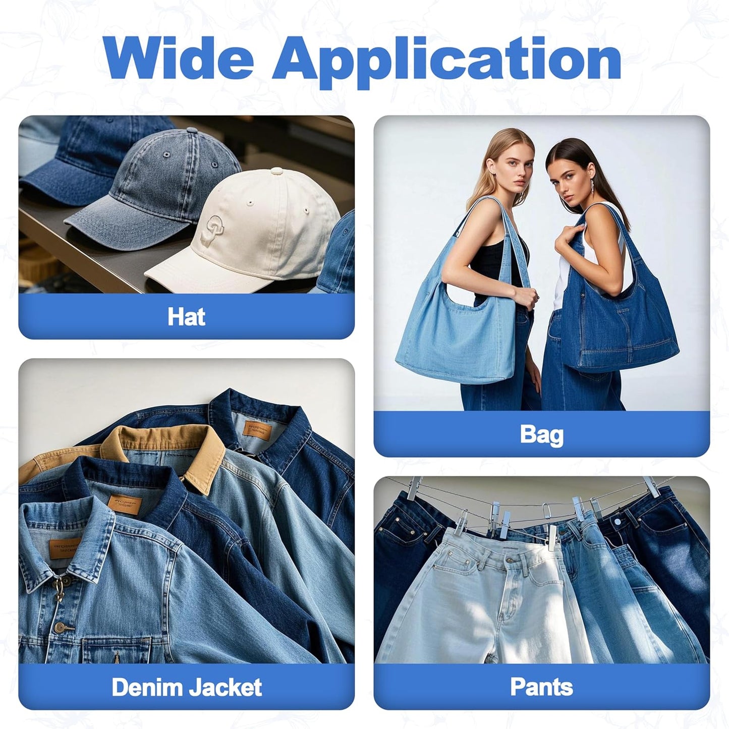 Iron on Patches for Clothes, 20 Pieces Denim Patches for Inside Jeans 3.7" by 4.9", 100% Cotton Fabric Patches for Clothes, Pants, Jeans Repair Kit (9.5 cm x 12.5 cm)