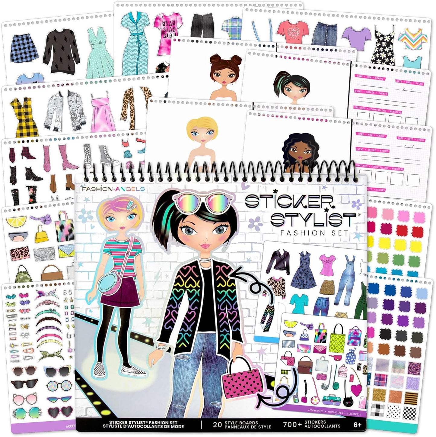 Fashion Angels Sticker Stylist 12544, Fashion Design Sticker by Number Activity Book, For Kids 6 and Up