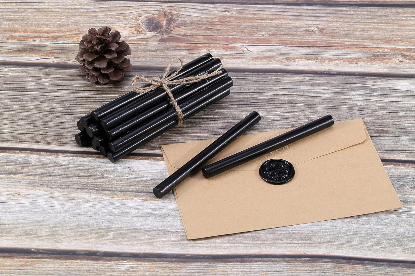 Yoption 15 Pieces Black Glue Gun Sealing Wax Sticks for Wax Seal Stamp, Great for Wedding Invitations, Cards, Envelopes