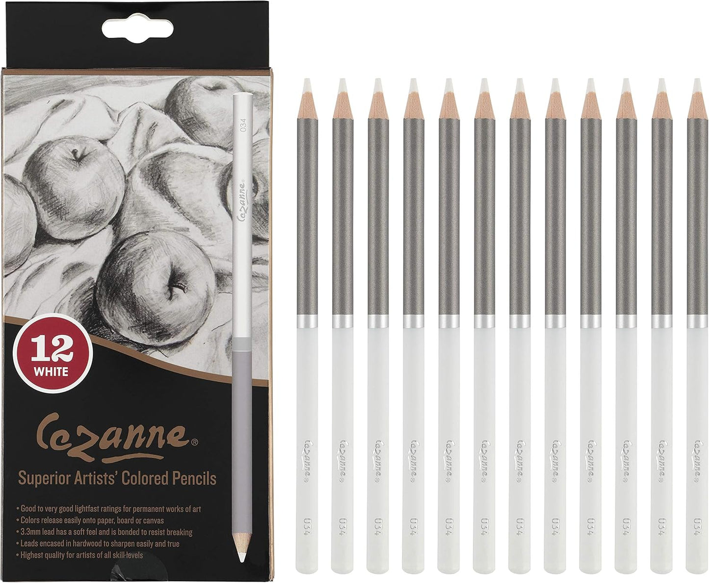 Creative Mark Cezanne Premium Colored Pencils Black Set of 12 - Highly-Pigmented Coloring Pencils for Drawing, Blending, Coloring, and More