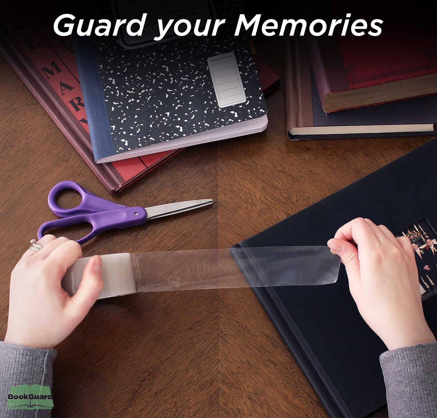 BookGuard 1.5 Inch Transparent Bookbinding Tape, Ideal for Book Repair and Library Supplies, Stretchable and Clear - 15 Yards Librarian Tape Clear