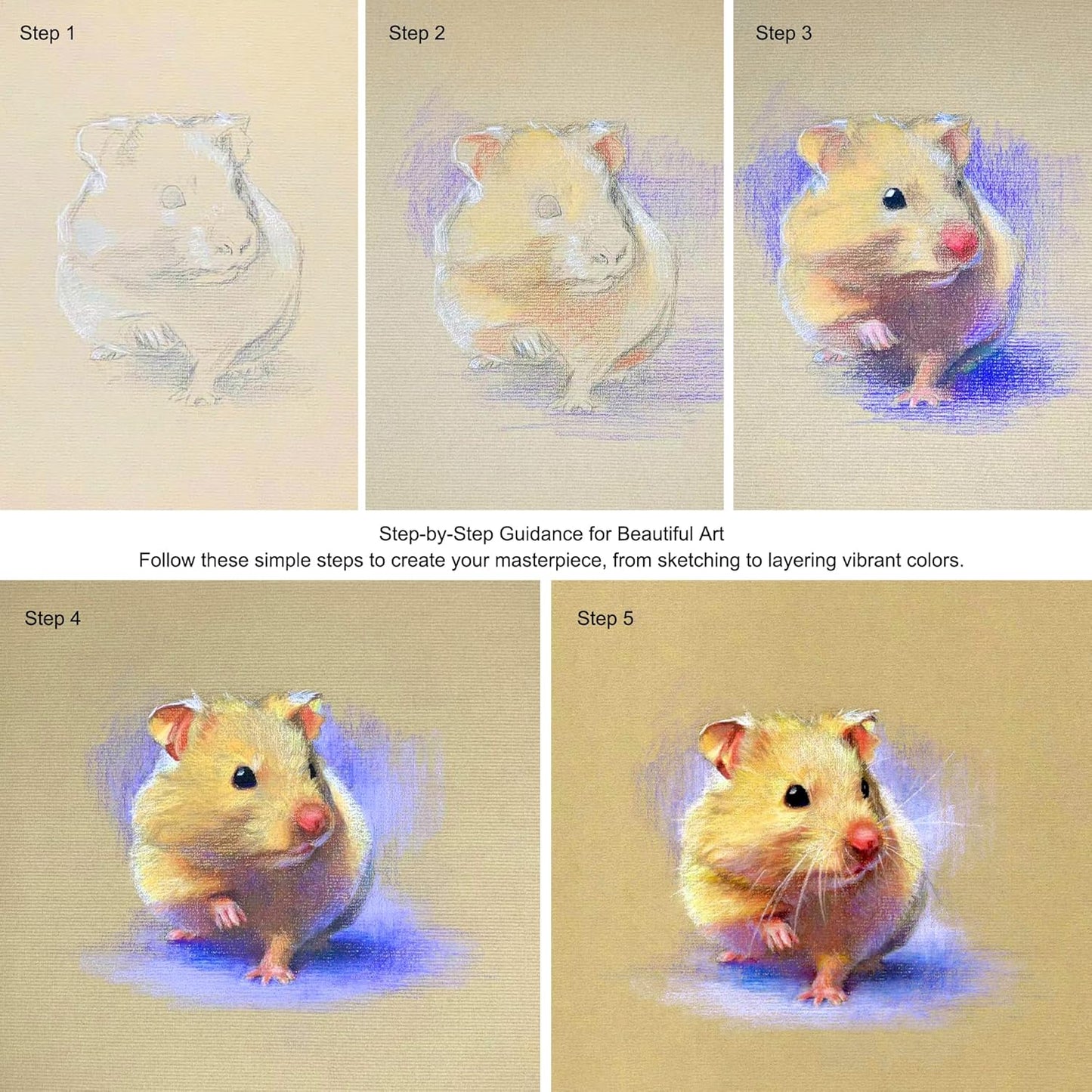 KALOUR Pro Pastel Chalk Colored Pencils,24 Colors portrait set,Color Charcoal Pencils for Drawing Sketching Coloring Shading,Art Supplies for Adults Artists