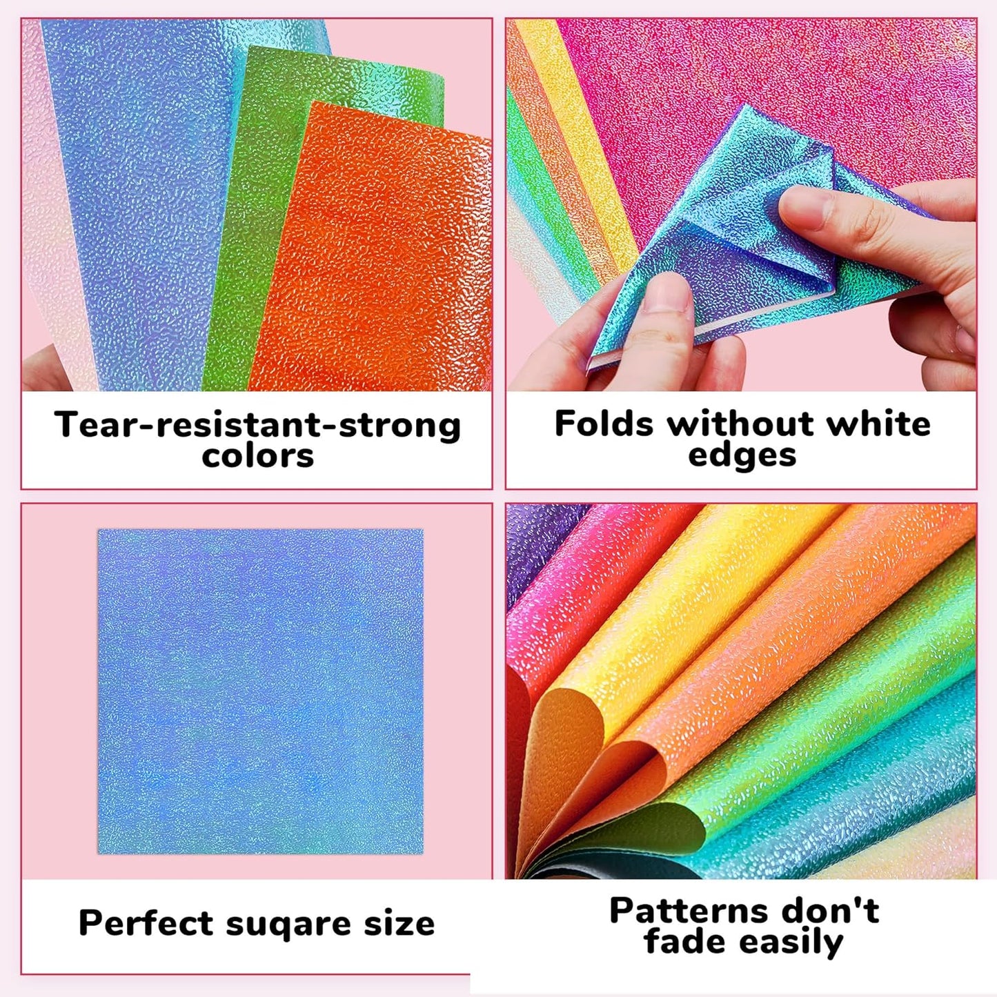 Textured Origami Paper 6x6 Inches - 50 Sheets Durable and tear-resistant with Artistic Patterns - Premium Craft Paper for Beginners & Experts, Ideal for Scrapbooking, Card Making and DIY Crafts