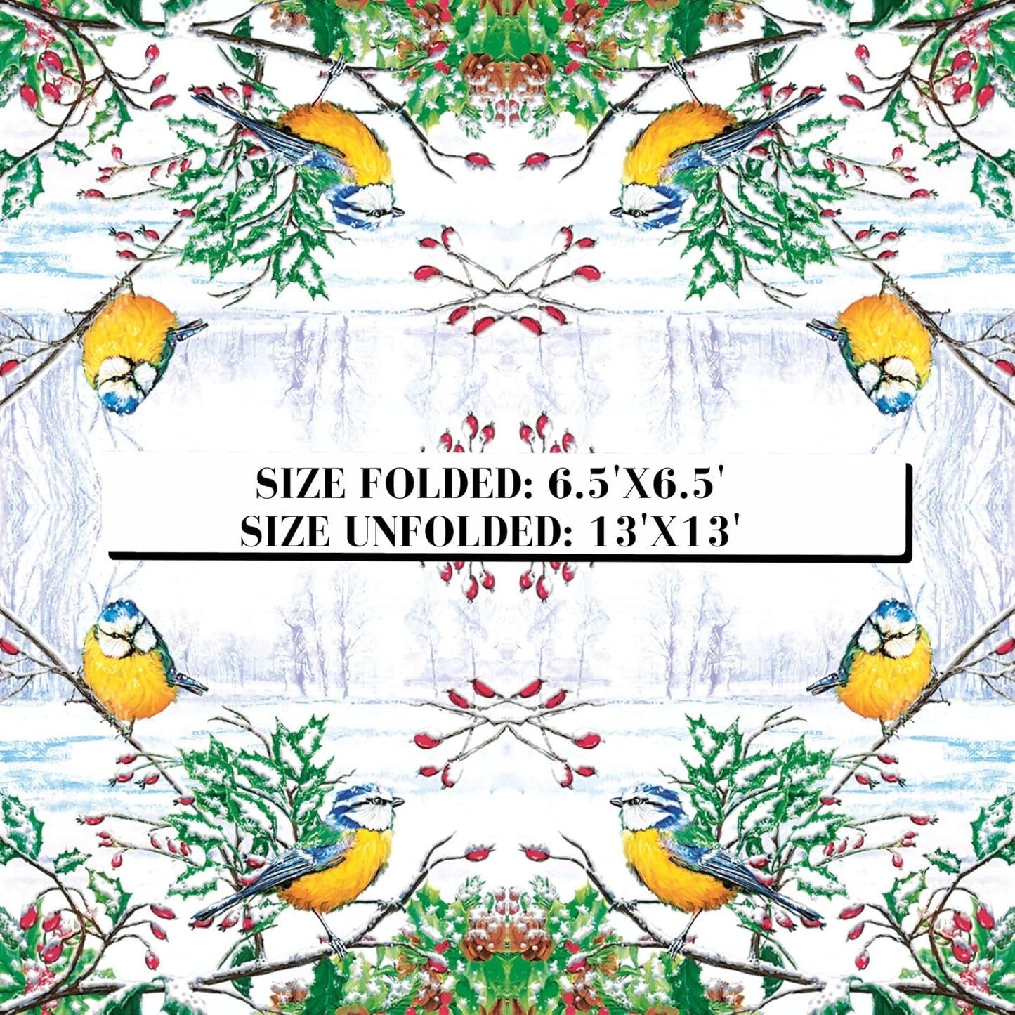 20-ct 13x13 Christmas Paper Decoupage Napkins, 3-Ply Servilletas Tissue Napkin for Dinner and Parties, Disposable Napkins (Winter Tits)