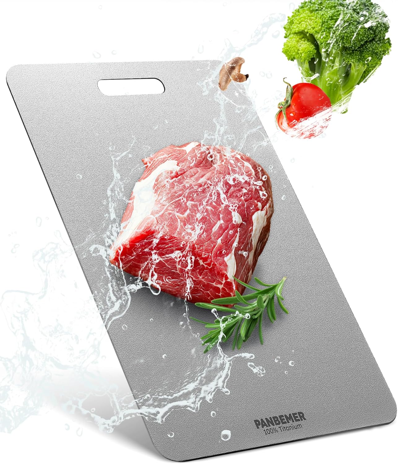 Titanium Cutting Board, Food Grade 100% Pure Titanium Cutting Boards for Kitchen, Non-Toxic Double-Sided Chopping Board, Dishwasher Safe, Easy to Clean – 12 x 9 Inch