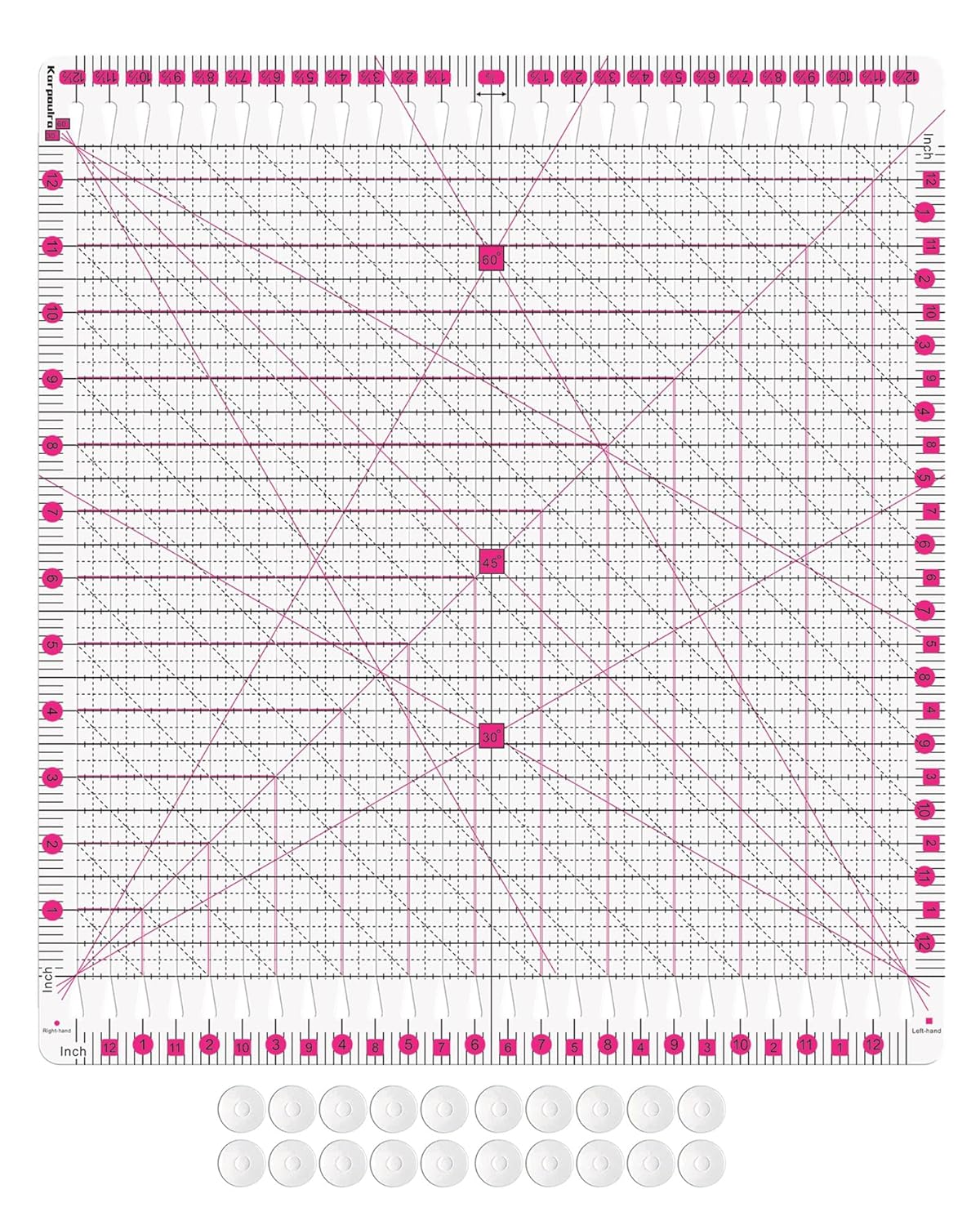 Quilting Ruler- 12.5 * 12.5" Slotted Rulers for Quilting and Sewing Quilt Strip Rulers for Fabric Precise Cutting