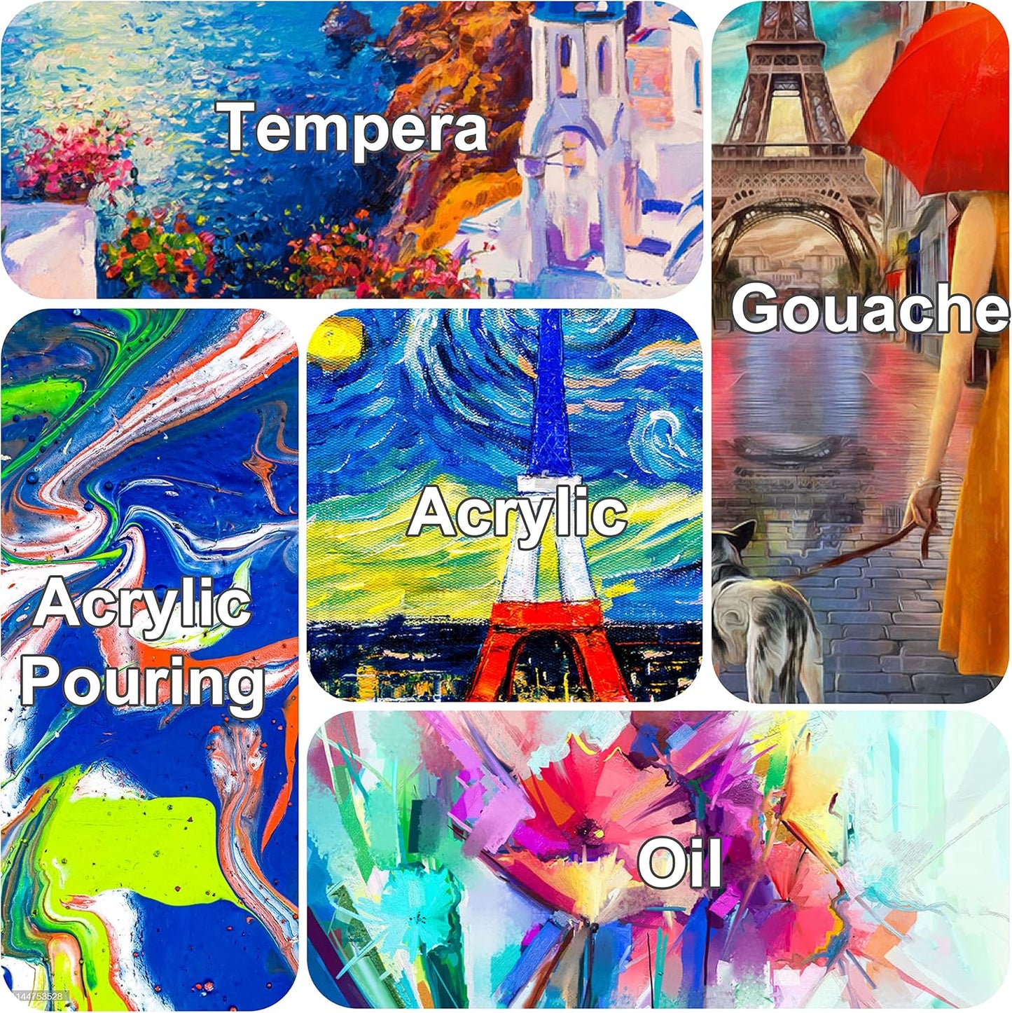 Large Canvases for Painting 36x48 Inch 2-Pack, 12.3 oz Triple Primed Acid-Free 100% Cotton Stretched Canvas, Blank Large Canvas for Oil Paint Acrylics Pouring & Wet Art Media