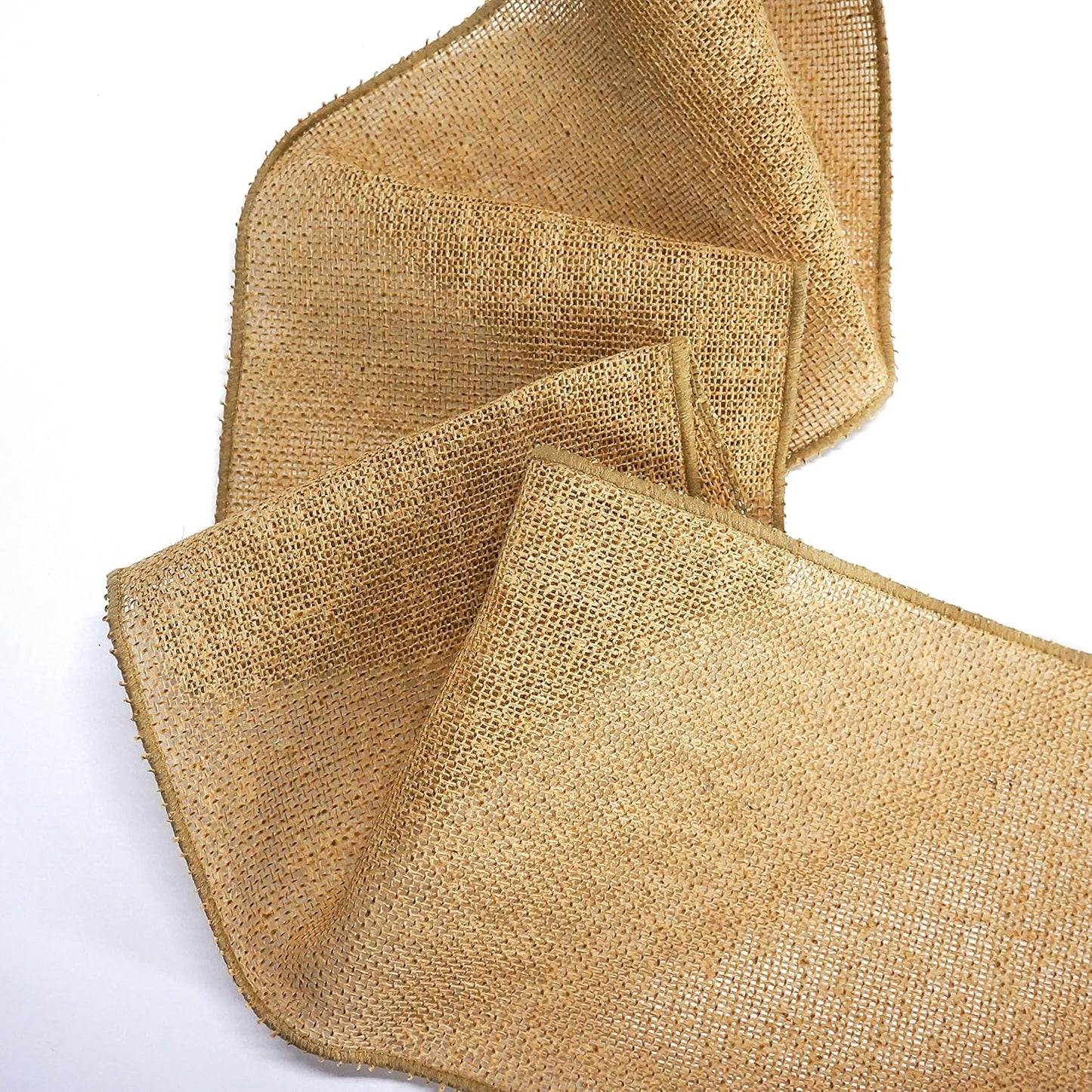 CT CRAFT LLC Burlap Fabric Wired Ribbon 6" x 10 Yards Natural Color for Christmas Home Wedding Decor Gift Wrapping Tree Topper Bow Wreath Bouquet DIY Crafts