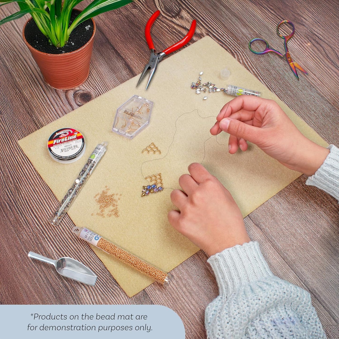 The Beadsmith Beading Mats Set – Double-Sided Stringing Work Mats, 3-Pack, 11"x14" Each, Washable, Wrinkle-Free, Soft Foam-Like Texture