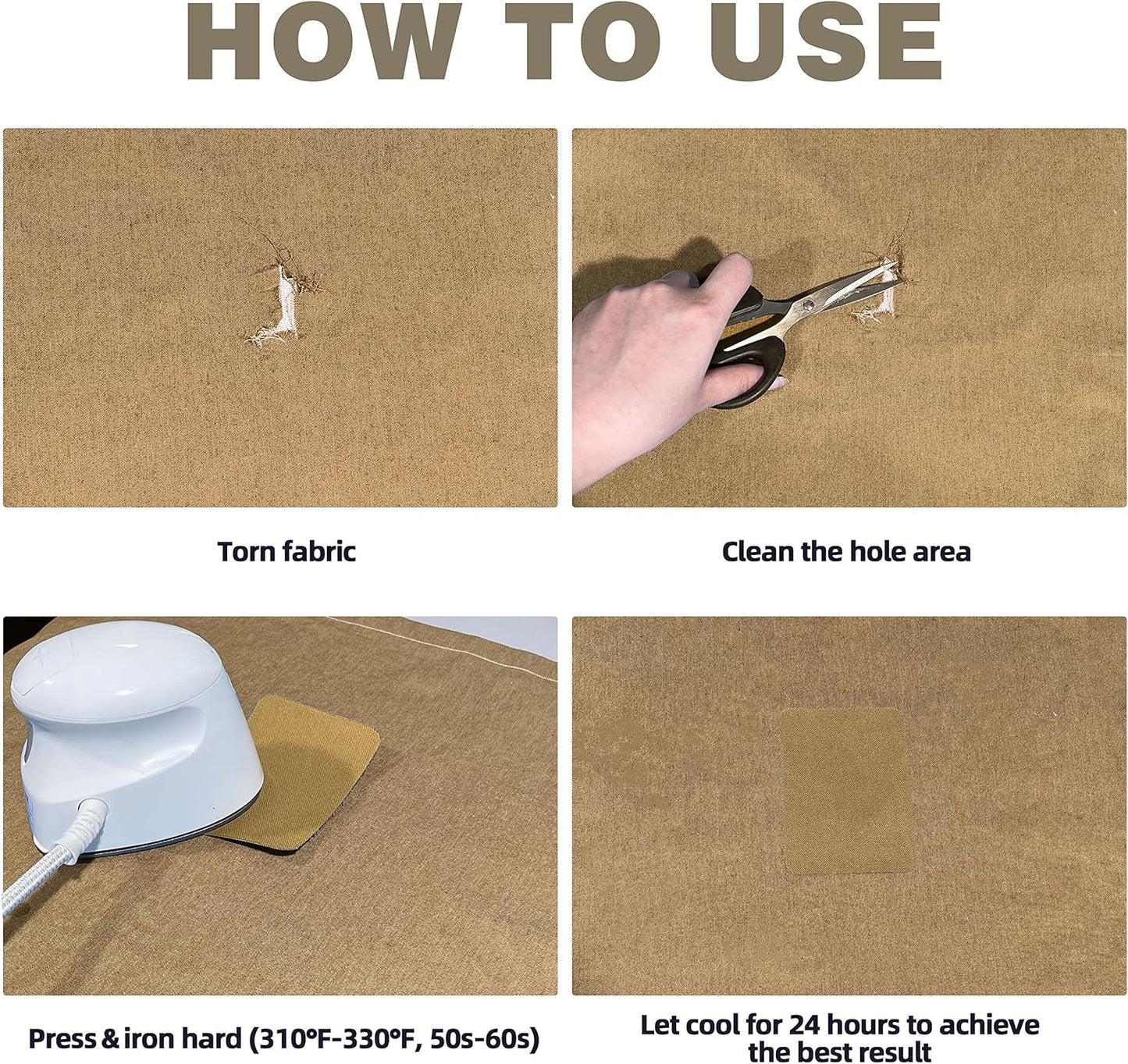 KING MOUNTAIN Iron-on Repair Patch 20 Pcs Pack,3" x4-1/4 100% Cotton Iron-on Repair Patch, 5 Shades of Clothing Repair and Decoration Kit (Five Browns)