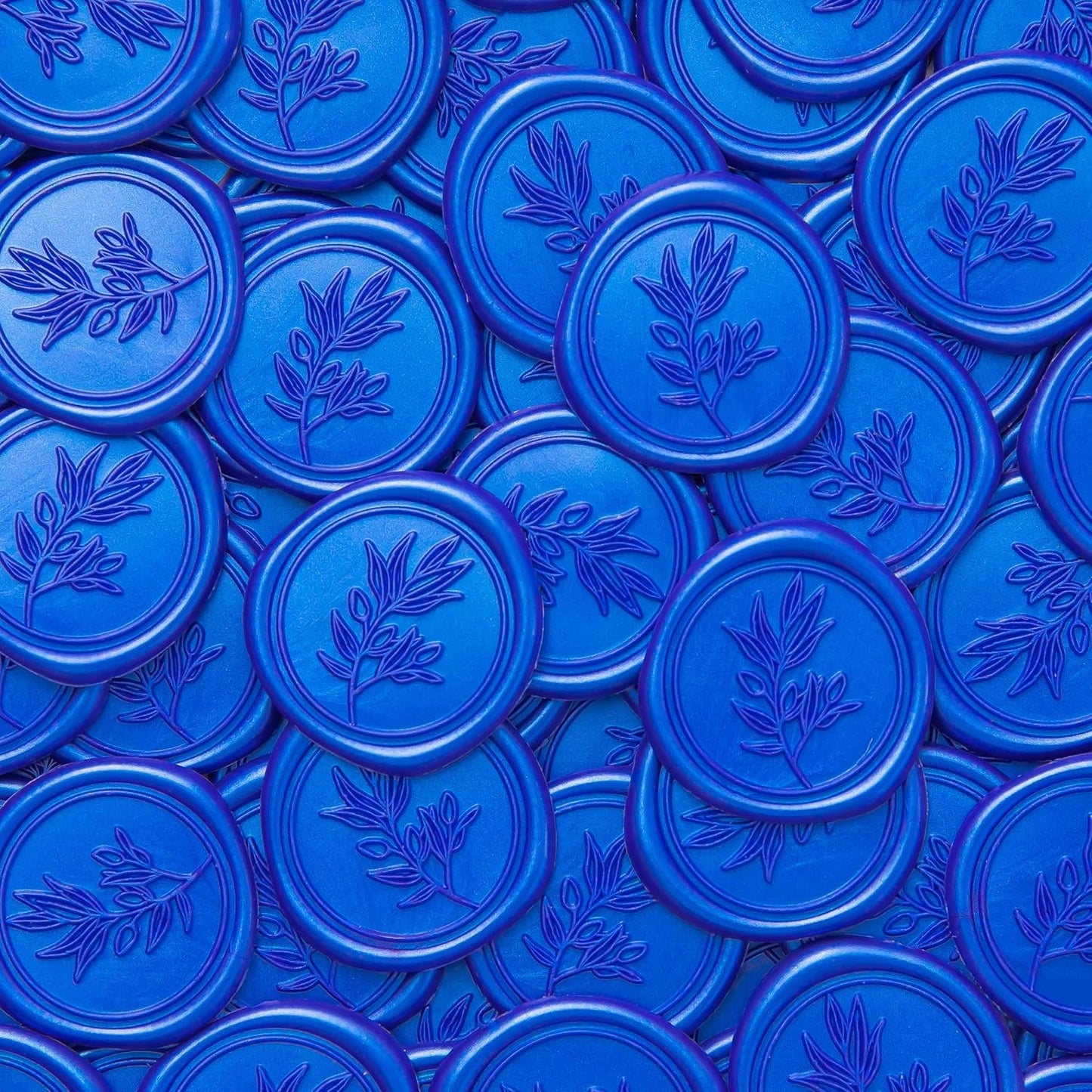 PONATIA Eucalyptus Wedding Invitation Envelope Seal Stickers, 50 Pcs Self- Adhesive Royal Blue Stickers, Perfect for Invitation, Envelopes, Christmas Cards, Gift Wrapping, Party Menu Décor